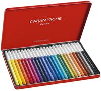 CARAN D'ACHE 185324, Set de rotuladores de fibra FIBRALO, marca CARAN D'ACHE, en estuche metálico de 24 unidades