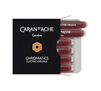 Caran D'Ache 8021-052 - Pack de 6 cartuchos de tinta estilográfica, color naranja
