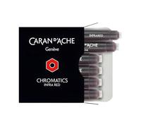 Caran D'Ache 8021-070 - Pack de 6 cartuchos de tinta estilográfica, color rojo
