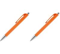 Caran d'Ache 888 - Bolígrafo de bola retráctil, color naranja (Paquete de 2)