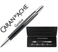 Caran d'ache Alchemix Bolígrafo de fibra de carbono y adornos cromados con estuche