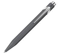 Caran d'Ache Bolígrafo 849 Popline con estuche, pintado de gris, grosor de trazo: M, color de escritura: azul, longitud: 12,5 cm, 0846.595