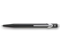 Caran d'Ache Bolígrafo negro Metal-X con mecanismo de presión, color de la fuente azul, botón de presión pulido, 1 unidad (1 unidad)