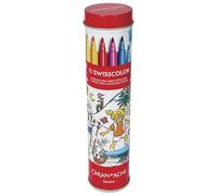 Caran d'Ache Caja de metal con 10 rotuladores de fibra estándar SWISSCOLOR + póster sobre el tema "Suiza durante las estaciones"