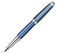 Caran d'Ache CD4799.168 Leman Grand Blue - Pluma estilográfica chapada en plata y con revestimiento de rodio