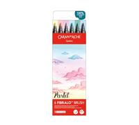 Caran d'Ache Fibralo - Rotuladores solubles en agua, juego de 6, color pastel