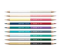 Caran d'Ache Juego de 9 lápices bicolores, edición especial Alpine Frost, 18 colores y pincel, caja de cartón premium, luminancia, lápices de artista, colorear, arte de acuarela, tono de color