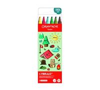 Caran d'Ache Kawaii Fibralo - Juego de bolígrafos con punta de fibra soluble en agua, caja de cartón, 6 colores, montaña suiza, dibujo infantil, colorear, marcador artístico, soluble en agua, escuela