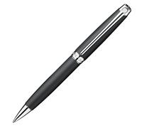 Caran D'ache Leman - Bolígrafo retráctil (bañado en plata), color negro mate, plateado