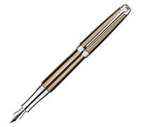 Caran d'Ache Léman Caviar 4799.507 - Pluma estilográfica (bañado en rodio, color bronce ámbar, plumín de oro de 18 quilates, longitud: 12,5 cm, grosor del plumín B)