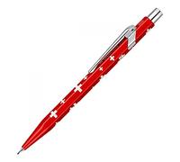 Caran d'Ache Metal-X 0844.253 Basic - Portaminas con bandera suiza para minas de lápiz de 0,7 mm, longitud: 12,5 cm, color rojo