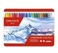 Caran d'Ache – Juego de ceras de color Neocolor II, 40 unidades, caja metálica