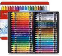 Caran d'Ache Neocolor II, Pasteles de cera acuarelables, Lápices de cera Aquarellables Lote de 40 y 1 postales EMI Craft
