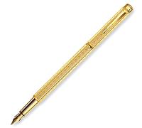 Caran d'Ache Pluma estilográfica Ecridor Chevron chapado en oro, pluma fina, oro, 1 unidad (1 unidad)
