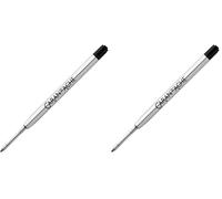 Caran d'Ache - Recambio Roller Reemplazable para Bolígrafos Retráctiles de Bola, Escritura suave y Secado Rápido, Recambio de Punta Media M (Negro) (Paquete de 2)