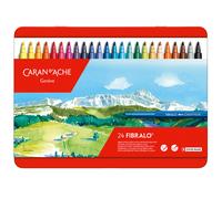 Caran D'Ache Rotuladores 24 Fibra Punta Fieltro Artista Color Metal Lata Set