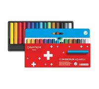 Caran d'Ache Swisscolor 7502.815 - Lápices de colores pastel de cera acuarelables (15 unidades), multicolor