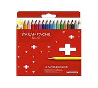 Caran d'Ache Swisscolor 7630002343329 - Estuche de cartón con 18 lápices de colores resistentes al agua, multicolor