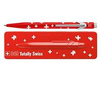 Caran d'Ache Totally Swiss - Bolígrafo metálico con funda (diseño con la bandera suiza)