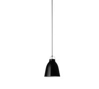 Fritz Hansen Lámpara colgante Caravaggio 2 Negro brillante-cable textil rojo