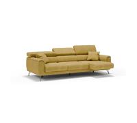 Caravaggio sofá de 3 plazas extensibles con reposacabezas ajustables en tejido impermeable 244 cm amarillo