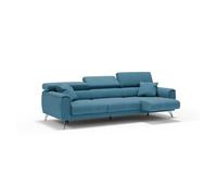 Caravaggio sofá de 3 plazas extensibles con reposacabezas ajustables en tejido impermeable 244 cm azul claro