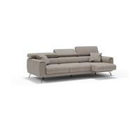 Caravaggio sofá de 3 plazas extensibles con reposacabezas ajustables en tejido impermeable 244 cm beige