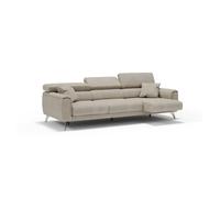 Caravaggio sofá de 3 plazas extensibles con reposacabezas ajustables en tejido impermeable 244 cm crema