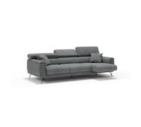 Caravaggio sofá de 3 plazas extensibles con reposacabezas ajustables en tejido impermeable 244 cm gris