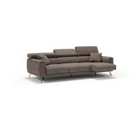 Caravaggio sofá de 3 plazas extensibles con reposacabezas ajustables en tejido impermeable 244 cm marrón