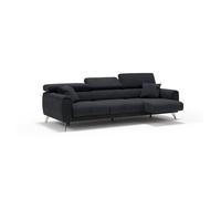 Caravaggio sofá de 3 plazas extensibles con reposacabezas ajustables en tejido impermeable 244 cm negro