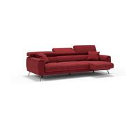 Caravaggio sofá de 3 plazas extensibles con reposacabezas ajustables en tejido impermeable 244 cm rojo