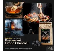 Carbón vegetal de 70 litros, 100% madera dura natural, larga duración de la combustión, ideal para cocinar a la parrilla