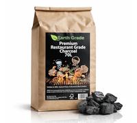 Carbón vegetal prémium de grado de restaurante de 70 L, madera dura de larga duración, iluminación rápida, baja ceniza, alta salida de calor, compatible con barbacoa, parrilla, ahumador y Kamado