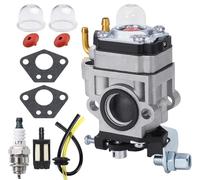 Carburador para 52cc 49cc 43cc Desbrozadora, JRISBO Repuestos de Motor compatibles con BU-KO 52 CC Desbrozadora Carburetor Kit incluyen Junta, Bujía, Válvulas, Filtro de Aire