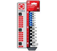 CARBYNE - Juego de 12 brocas Torx muy cortas, T-10 a T-60 | acero S2