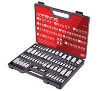 CARBYNE Juego de 62 puntas Torx Master y Torx External Socket Set, S2 Steel Bits, CrV Sockets | 1/4 pulgadas, 3/8 pulgadas y 1/2 pulgadas