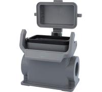 Carcasa alta HARTING Han 10B, con 2 entradas M25 laterales para cables, incluye 1 soporte longitudinal con tapa protectora de plástico - 1 unidad