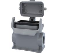 Carcasa base HARTING Han 10B, baja, con 1 salida lateral para cable M20, incluye 1 soporte longitudinal con tapa protectora de metal - 1 unidad
