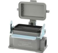 Carcasa base HARTING Han 10B, baja, con 1 salida lateral para cable M20, incluye 1 soporte longitudinal con tapa protectora de plástico - 1 unidad