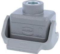 Carcasa de conector HARTING Han 6B, baja, con salida de cable recta de 1xM16, con 1 soporte longitudinal, conexión roscada M16, rango de sujeción