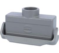 Carcasa de conexión HARTING Han 24B, baja, con salida de cable recta de 1xM32, con 1 soporte longitudinal, conector roscado M32 y rango de sujeción