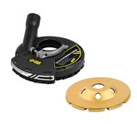 Carcasa de superficie de hormigón más disco diamand hormigón. 180 mm para amoladora angular de 180/230 mm, compatible con cualquier amoladora gracias a 6 anillos de reducción