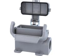 Carcasa para base Han 10A, alta, con 2 salidas laterales para cables de M20, incluye 1 soporte longitudinal con tapa protectora de plástico - 1 unidad