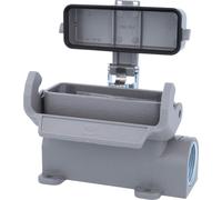 Carcasa para base Han 16A, alta, con 1 salida de cable lateral M25, equipada con 1 soporte longitudinal y tapa protectora de plástico - 1 unidad