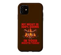 Carcasa para iPhone 11 Humor Divertido de Salchicha Barbacoa Mi Carne está entrando