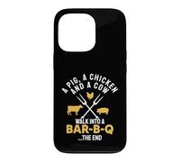 Carcasa para iPhone 13 Pro Divertido diseño de Barbacoa de Animales de Granja Vaca Cerdo Pollo Barbacoa