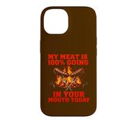 Carcasa para iPhone 14 Humor Divertido de Salchicha Barbacoa Mi Carne está entrando