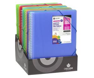 CARCHIVO Carpeta Archivex-Star Espiral PP A4 con Goma