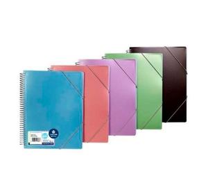 Carchivo carpeta metal espiral pp 20 fundas a4 cierre c/gomas colores